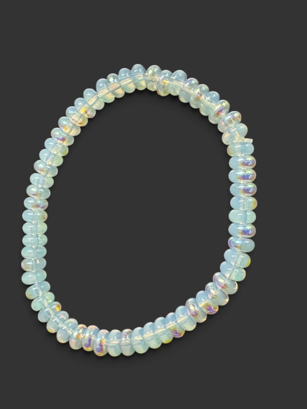 Ethiopian Opal Style Menopause Stretch Bracelet Iridescent Beaded
